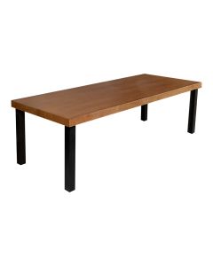 Mesa de Jantar Industrial Retangular Madeira Rústica 2m Arlete Base Alumínio - Castanho