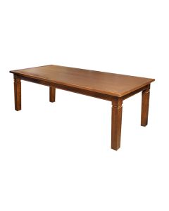 Mesa de Jantar Retangular 200x100cm Rústica Aurora Madeira Maciça - Castanho