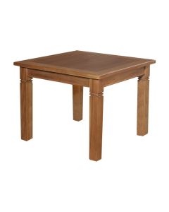 Mesa de Jantar Quadrada Madeira Maciça Rústica 80cm Estela Pés Diamante - Castanho