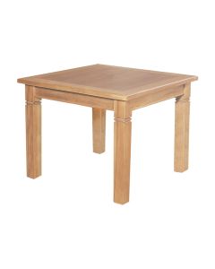 Mesa de Jantar Quadrada Madeira Maciça Rústica 1m Estela Pés Diamante - Natural