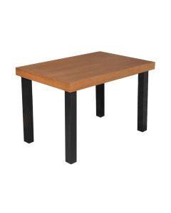 Mesa de Jantar Industrial Felícia Retangular 120x80cm Madeira Base Alumínio - Castanho