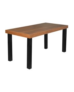 Mesa de Jantar Industrial Felícia Retangular 140x80cm Madeira Base Alumínio - Castanho