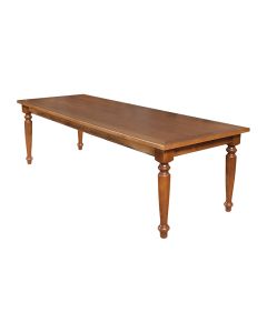 Mesa de Jantar Madeira Maciça Rústica Retangular 220x100cm Francisca - Castanho