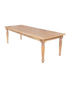 Mesa de Jantar Madeira Maciça Rústica Retangular 220x100cm Francisca - Natural