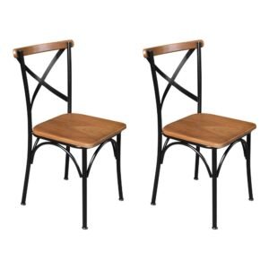 Kit 2 Cadeirass de Jantar Industrial Paris Base Alumínio - Castanho