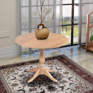 Mesa Redonda de Jantar 80cm S/ Borda Rústica em Madeira Maciça Madalena- Mel