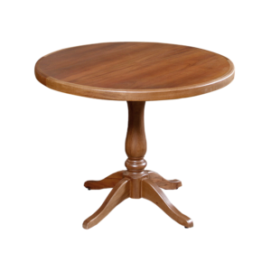 Mesa de Jantar Redonda Rústica 1m Madeira Maciça Madalena - Castanho