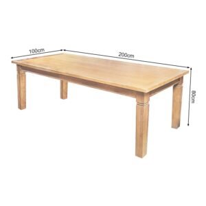 Mesa de Jantar Retangular 200×100 cm Rústica Aurora Madeira Maciça – Mel - imagem 4