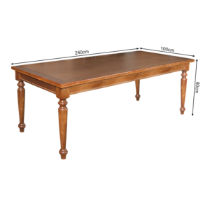 Conjunto Jantar Mesa Leonora Madeira Maciça 240×100 cm com 10 Cadeiras Paris Base Alumínio – Castanho - imagem 5